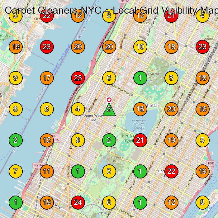 Carpet Cleaners NYC Carpet Cleaning Service GeoGrid ranking map for None